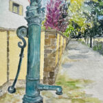 Die alte Wasserpumpe in der Gräfestraße, schräg gegenüber der Kirche. © Regina Stamm